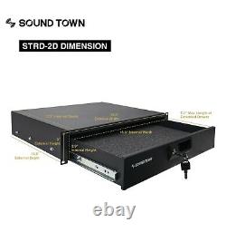 Sound Town 12U DJ Rack Case with11U Slant Mixer Top Casters Lock Drawer STMR-12TD2