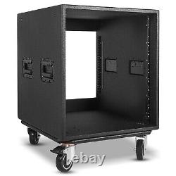 Sound Town 12U PA/DJ Rack/Road Case with Polyurea Coating, Rain Cover (STRCP-12UW)