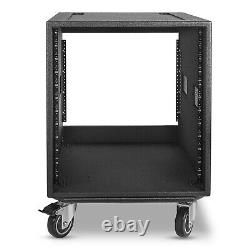 Sound Town 12U PA/DJ Rack/Road Case with Polyurea Coating, Rain Cover (STRCP-12UW)