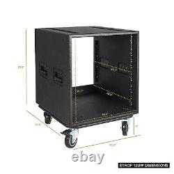 Sound Town 12U PA/DJ Rack/Road Case with Polyurea Coating, Rain Cover (STRCP-12UW)