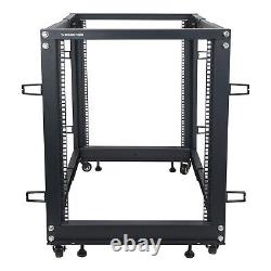 Sound Town 4-Post 15U Open Frame Server Rack with Adjustable Depth ST4POF-A15U