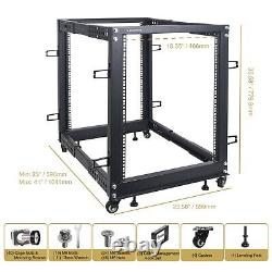 Sound Town 4-Post 15U Open Frame Server Rack with Adjustable Depth ST4POF-A15U