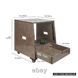 Sound Town 8U DIY Slanted Studio Rack Extra 2U Drawer Plywood Casters SDRK-8TBD2