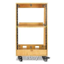 Sound Town DIY Solid Carbonized Bamboo 16U Studio Rack (8U + 8U) (STBR-ST16T)