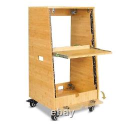 Sound Town DIY Solid Carbonized Bamboo 16U Studio Rack (8U + 8U) (STBR-ST16T)