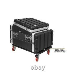 Sound Town Lightweight and Compact 6U ATA ABS Rack Case, with Slant Mixer Top