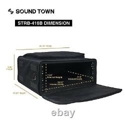 Sound Town Portable 4U Rack Bag with 14 Rackable Plywood Rack Frame STRB-416B