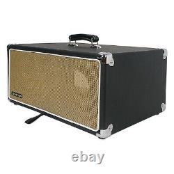 Sound Town Vintage 4U Amp Rack Case, 12.5 Depth, Dust Cover, Black (STVRC-4BK)