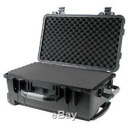 Tactical Wheeled/Rolling Case 22 Inch Black Pluck Foam Camera Drone Weatherproof