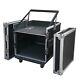 US 4U+8U 12 Space Rack Case with Slant Mixer Top DJ Mixer Cabinet with 4 Wheels