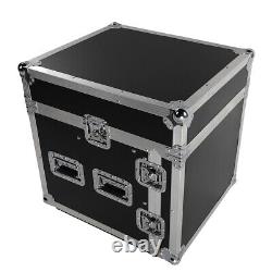 Versatile 12 Space Rack Case with Slant Mixer Top DJ Cabinet Black/Silver