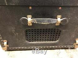 Vintage 19 Inch Rack Mount Audio Equipment Portable Trunk, Black, Excelsior Lock