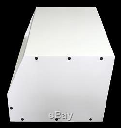 White 3u angled 19 inch wooden rack unit/case/cabinet for studio/DJ/recording