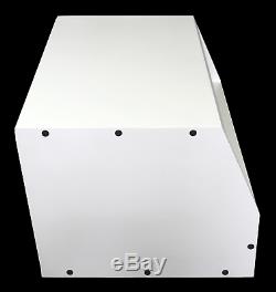White 3u angled 19 inch wooden rack unit/case/cabinet for studio/DJ/recording