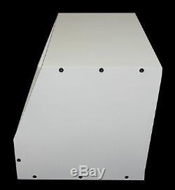 White 4u angled 19 inch wooden rack unit/case/cabinet for studio/DJ/recording